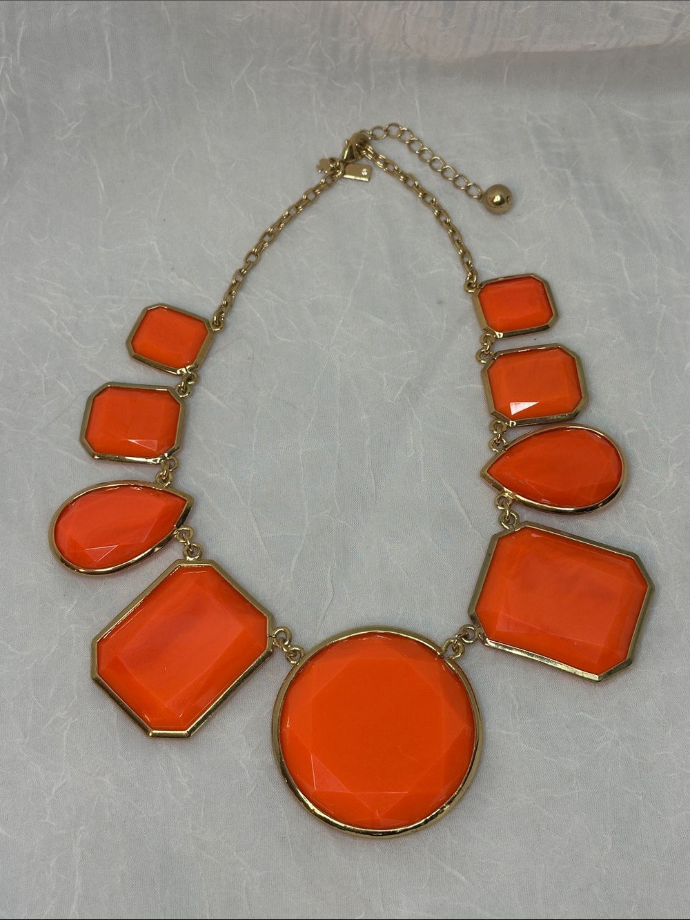 kate spade Bright Orange Faceted Statement Necklace